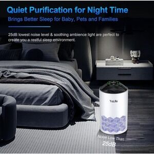 ToLife Air Purifier TZ K1 Quiet Night Time Sleep Mode‎ Aroma Pad Design